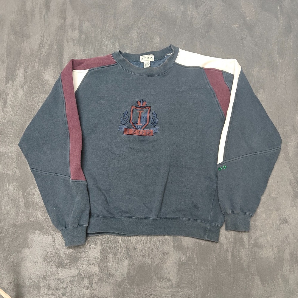 Vintage Izod sweatshirt mens large black 1990s emblem